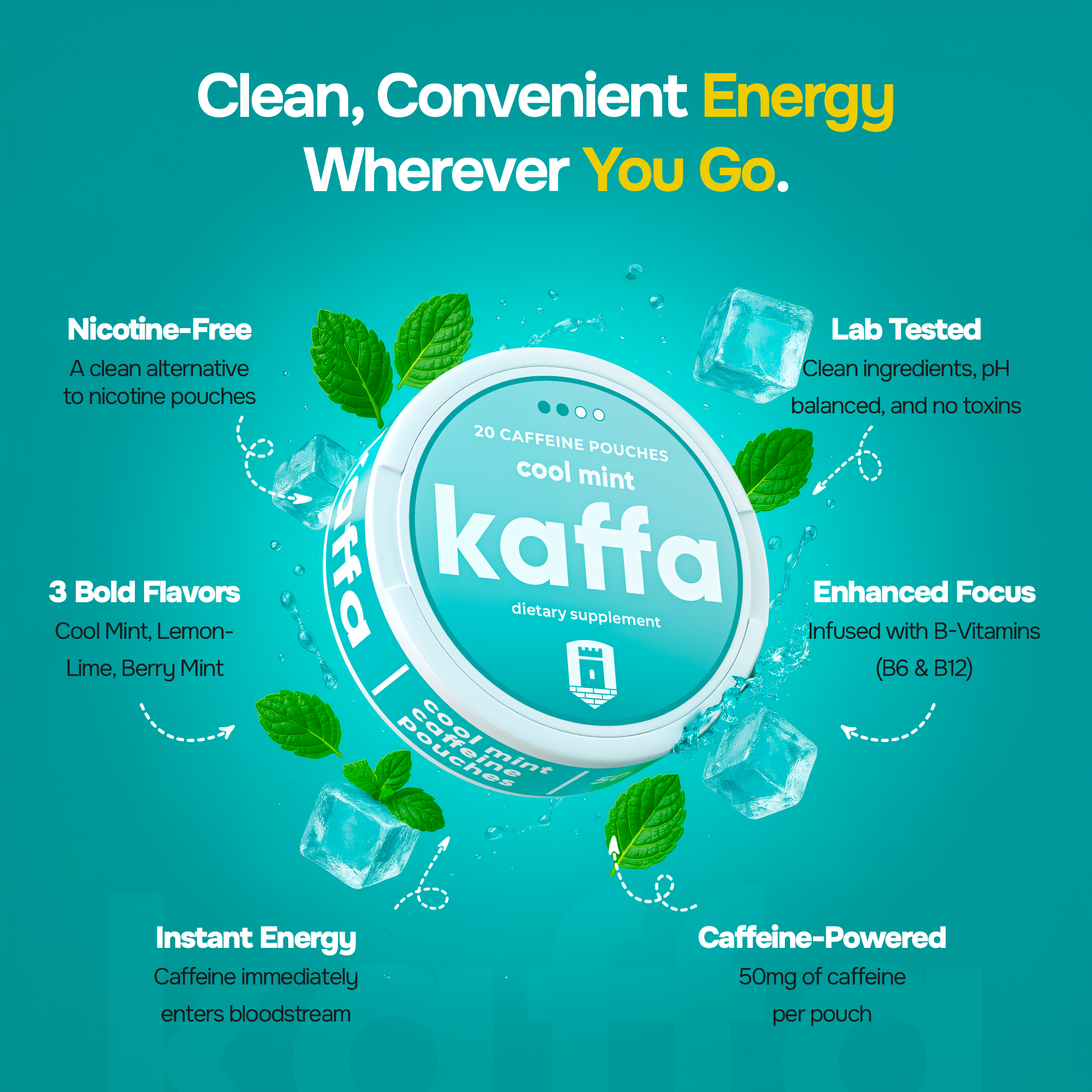 Kaffa Energy & Focus Pouches (3-Pack)